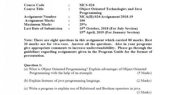 Fully solved IGNOU MCA MCS 024 assignment